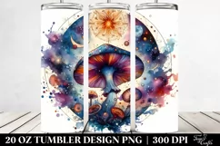 Vibrant Magical Mushroom Clipart, Transparent 20 Oz Tumbler Product Image 2