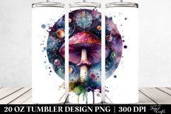 Vibrant Magical Mushroom Clipart, Transparent 20 Oz Tumbler Product Image 2