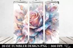 Abstract Rose Watercolor, Transparent 20 Oz Tumbler Product Image 2