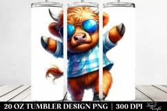 Cute Highland Cow Dancing, High-Res 20 Oz Tumbler Product Image 2