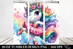 Dancing Unicorn Floral Wreath Tumbler Product Image 2