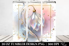 Abstract Snowdrop Watercolor, Transparent 20 Oz Tumbler Product Image 2