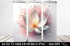 Abstract Snowdrop Watercolor, Transparent 20 Oz Tumbler Product Image 2