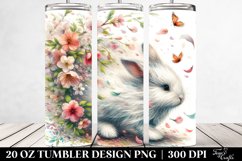 Pastel Rabbit Tumbler with Spring Petals | 20 oz Tumbler Product Image 2