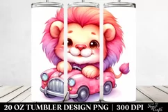 Cute Lion Flowers Tumbler Product Image 2