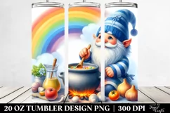 Cooking Gnome with Rainbow | 20 oz Tumbler Product Image 2