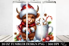 Hot Cocoa Highland Cow PNG Product Image 2