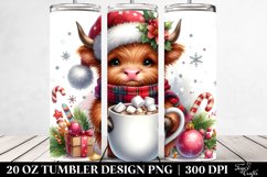 Highland Cow Hot Cocoa PNG Product Image 2
