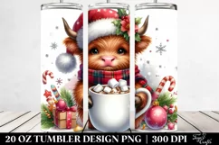Highland Cow Hot Cocoa PNG Product Image 2