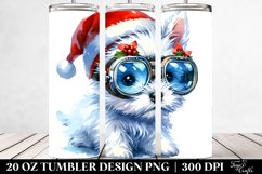 Enthusiastic Baby West Highland White Terrier with Santa Hat Product Image 2