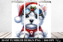 Enthusiastic Baby West Highland White Terrier with Santa Hat Product Image 2