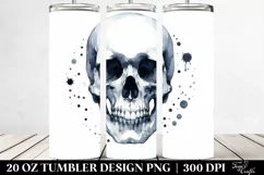 Watercolor Skull Simple | 20 oz Tumbler Product Image 2