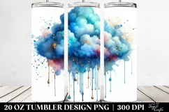 Colorful Watercolor Cloud | 20 Oz Tumbler Product Image 2