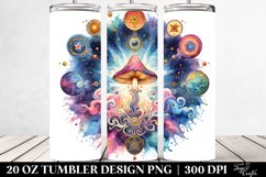 Watercolor Magical Celestial Mushroom Clipart Product Image 2