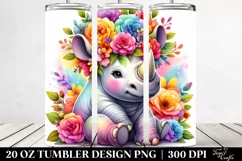 Colorful Boho Rhino | 20 oz Tumbler Product Image 2