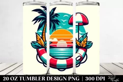 Retro Tropical Beach Buoy | 20 oz Tumbler Product Image 2
