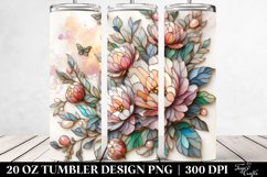 Stained Peonies Tumbler | 20 oz Tumbler Product Image 2