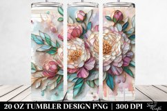 Stained Peonies Tumbler | 20 oz Tumbler Product Image 2