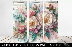 Stained Peonies Tumbler | 20 oz Tumbler Product Image 2