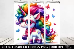 Cute Unicorn Drawing | 20 oz Tumbler Product Image 2