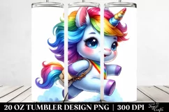 Vibrant Baby Unicorn Run 20 Oz Tumbler Product Image 2