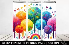 Colorful Rainbow Trees | 20 Oz Tumbler Product Image 2