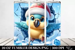 Cute Baby Macaw in Winter, Transparent 20 Oz Tumbler Product Image 2