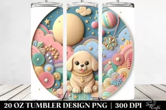 Colorful 3D Puppy Clipart, Transparent 20 Oz Tumbler Product Image 2