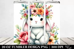 Cartoon-Style Rabbit Flower Crown | 20 oz Tumbler Product Image 2