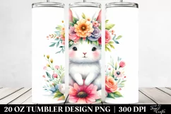 Cartoon-Style Rabbit Flower Crown | 20 oz Tumbler Product Image 2