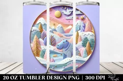 3D Hippo Winter Clipart, Transparent 20 Oz Tumbler Product Image 2