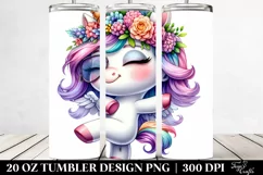 Dancing Baby Unicorn with Wreath 20 Oz Tumbler Product Image 2