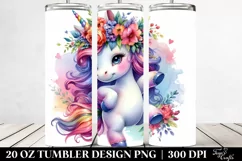 Dancing Baby Unicorn with Wreath 20 Oz Tumbler Product Image 2