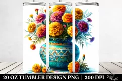 Vase Marigold Flowers Tumbler Product Image 2