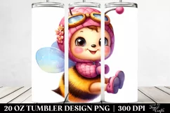 20 Oz Tumbler Sublimation | Smiling Cute Baby Bee Playing Product Image 2