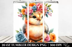 Cute Baby Chicken Sitting with Wreath 20 Oz Tumbler Product Image 2