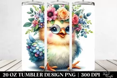 Cute Baby Chicken Sitting with Wreath 20 Oz Tumbler Product Image 2