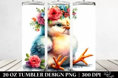 Cute Baby Chicken Sitting with Wreath 20 Oz Tumbler Product Image 2