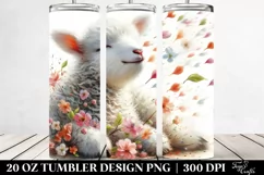Pastel Lamb Tumbler with Spring Petals | 20 oz Tumbler Product Image 2