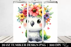 Colorful Parrot with Flower Crown 20 Oz Tumbler Product Image 2