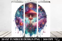 Vibrant Magical Mushroom Clipart, Transparent 20 Oz Tumbler Product Image 2