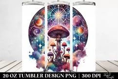 Vibrant Magical Mushroom Clipart, Transparent 20 Oz Tumbler Product Image 2