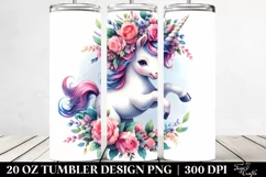 Vibrant Cute Unicorn 20 oz Tumbler Product Image 2