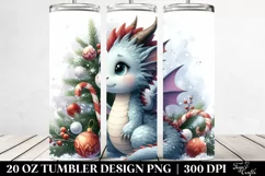 Cute Baby Dragon with Christmas Decor, Transparent 20 Oz Product Image 2