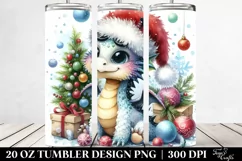 Cute Baby Dragon with Christmas Decor, Transparent 20 Oz Product Image 2