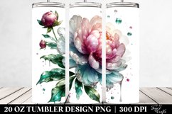 20 Oz Tumbler Sublimation | Shiny Delphinium Watercolor Product Image 2
