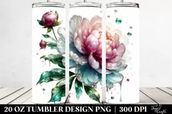 20 Oz Tumbler Sublimation | Shiny Delphinium Watercolor Product Image 2
