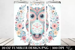 Colorful Pastel Owlfloral | 20 Oz Tumbler Product Image 2