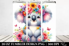 Colorful Koala with Flower Crown 20 Oz Tumbler Product Image 2