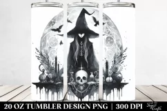 Gothic Witch Watercolor Art, Vintage Style | 20 oz Tumbler Product Image 2